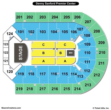 Fans love our Interactive section views and seat views with row numbers and seat numbers. . Denny sanford premier center seating chart